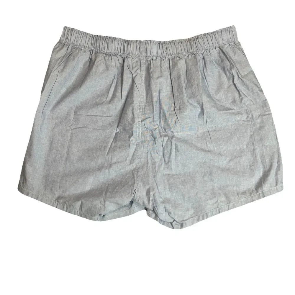 J Crew Boxer Underwear Mens L Blue Cotton Woven Elastic‎ Waist Lightweight BV599